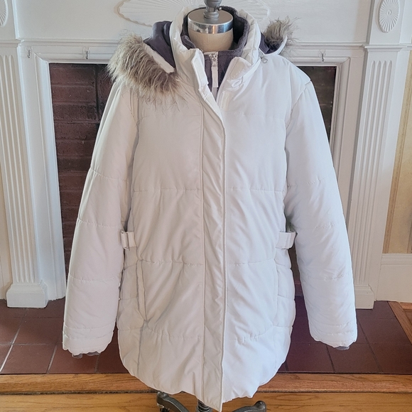 Free Tech Jackets & Blazers - FREE TECH White Puffer Hooded Jacket Size 2X 18W/20W